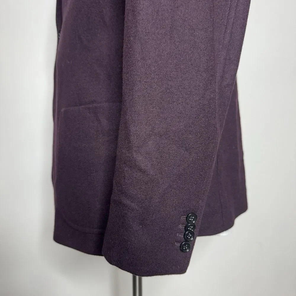 Banana Republic Italy Slim Fit Sport Coat 48L Mens Burgundy Red Solid Wool‎